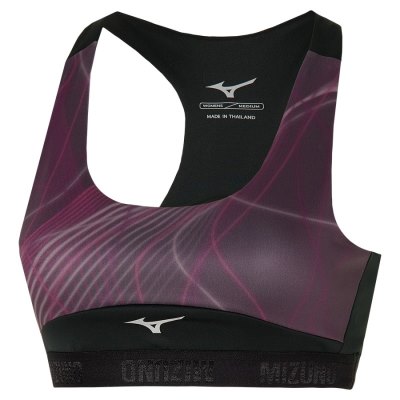 Sujetadores Deportivos Mizuno Alpha Estampados Bra Mujer - Negros / Rosas - Chile M784MPNJQE